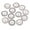 Transparent/Glitter 20L, variant on Mibo 6pcs Polyester Button - 2 Hole - Concaved Center - 44L(28mm) -Transparent with Silver Glitter Rim