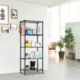 thumbnail image 3 of BAYUELSWU 5 Tier Storage Shelves Rack Wire Shelving Unit Storage Shelves Adjustable Shelves Wire Shelving Metal for Pantry Closet Kitchen Laundry 550Lbs Capacity，Black (21.3"W x 11.4"D x 59.1"H), 3 of 8