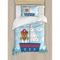 thumbnail image 3 of Ahoy Its a Boy Duvet Cover Set King Size, Cute Baby Shower Theme It's a Boy in Nautical Style Bear and Bird in Boat, Decorative 3 Piece Bedding Set with 2 Pillow Shams, Multicolor, by Ambesonne, 3 of 3