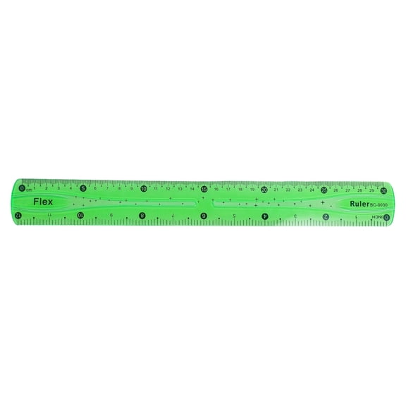 Meiiso Flexible Plastic Ruler, 30Cm Bendable Soft Straight Ruler Random Color, 1-Piece, Flexible Ruler, Mixed Color, Supply