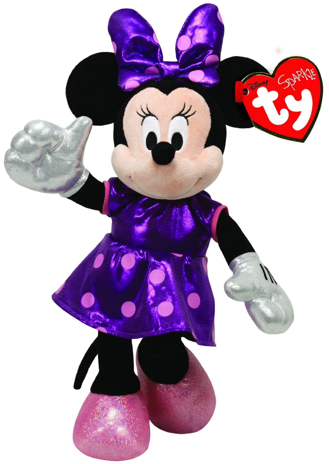 Stuffed Animal Purple Dress 15 Inch for sale online 2013 TY Disney Sparkle Minnie Mouse Plush 