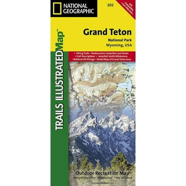 National Geographic Trails Illustrated M Grand Teton National Park Map, Book 202, (Paperback)