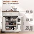 thumbnail image 5 of FAGAGA Modern Coffee Bar Cabinet with Storage, 36" Kitchen Buffet Cabinet with Storage Door, Farmhouse Wood Sideboard with Drawer for Kitchen, Dining Room, Reception Room | White, 5 of 8