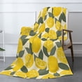 thumbnail image 3 of XMXT Throw Blanket, Yellow Fun Lemon Print Flannel Blanket for Bed Sofa, 50 x 70 inches, 3 of 9