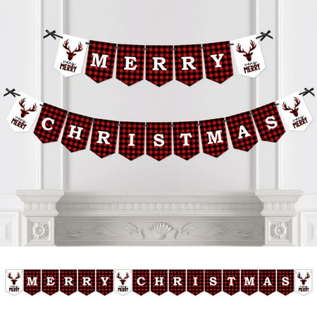 Prancing Plaid - Christmas Bunting Banner - Merry