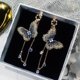 thumbnail image 2 of Pendientes colgantes de borla de cristal de mariposa JAMW para mujer 1 par, 2 of 5