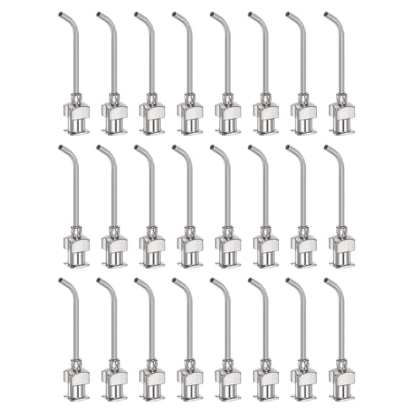 Unique Bargains Blunt Tip Dispensing Needle 15 Gauge 1 Inch 45 Degrees Bent Flow, Silver Tone, 24pcs