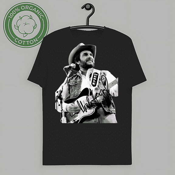 RARE Merle Haggard Singned T Shirt Short Sleeve Size S M L 234XL Tee Men Cotton-TH58836