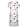 thumbnail image 6 of Women's 250th Anniversary Independence Day Round Neck Casual Dress with Pockets Short Sleeve Patriotic Printed Summer Tunic Watermelon Red XXL, 6 of 6