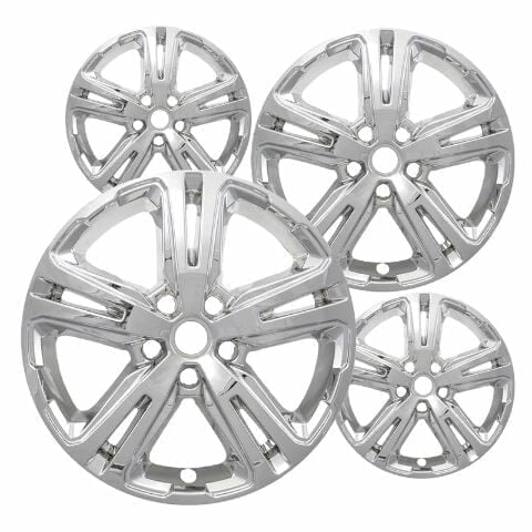 17 inch Chrome ABS Wheel Skins Set Compatible with 2018-2021 GMC Terrain SL, 2018-2023 GMC Terrain SLE & Impostors for 5833 Wheel Series
