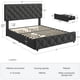 thumbnail image 3 of Qinaqin Queen Size Cama Frame con 4 Almacenamiento Cajones y Ajustable cm de Alturaeadboard Linen Upholstered Platform Profundidadiamante Stitched Button Tufted No Caja Spring Needed cm, 3 of 7