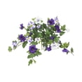 thumbnail image 2 of 11 Branch Morning Glory Vine for Outdoor Decoration, 1PCS Artificial Fake Flower UV Resistant No Fade Floral for Home Outside Garden Balcony Yard Porch Realistic Indoor Decor (Purple and white), 2 of 9
