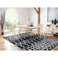 thumbnail image 3 of SAFAVIEH Abstract Torrey Geometric Wool Area Rug, Navy/Ivory, 3' x 5', 3 of 12
