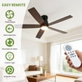 thumbnail image 2 of Yiwa Modern 52 Inch Ceiling Fan, Includes LED Light, Remote Control, and Silent Reversible DC Motor for Bedroom or Living Room, 2 of 7