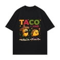 thumbnail image 2 of T-Shirt Black Taco Squad Cartoon Tacos With Sombrero And Maracas Music Notes Design For Casual Wear Party Fun Outfits, 2 of 3