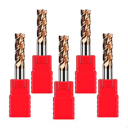 

5Pcs Carbide Square End Mill - 15/64 Inch(6mm) -Grain Carbide End Mill for Alloy Steels/Hardened Steels - 4 Fultes