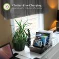 thumbnail image 3 of Prosumer's Choice Black Family Charging Station - 5 Device Organizer Charger for Smartphones and Tablets - Wooden Rack with Removable Dividers - All-in-One Charging Station for Work from Home - Black, 3 of 8
