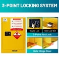 thumbnail image 3 of 18 Gal Flammable Storage Cabinet, 35(H)x23(L)x18.11(D) Inch Yellow Adjustable Thickened Shelf, Galvanized Steel Fireproof Liquid Storage, Hazardous Storage Cabinets, Safety Cabinets for Home Garage, 3 of 8