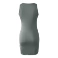 thumbnail image 5 of WEIGFI Womens Dresses Summer Casual Work Elegant Dress Club Party Evening Bodycon Outdoor Daily Wear Crew Neck Sleeveless Stretchy Slim Fit Solid Color Comfort Vacation Sundress,Grey,XS, 5 of 5