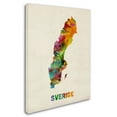 thumbnail image 2 of Trademark Fine Art "Sweden Watercolor Map" Canvas Art by Michael Tompsett, 2 of 3