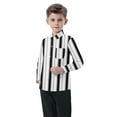 thumbnail image 4 of Tao Tao Striped Button Down Casual Shirts For Toddler Baby Boys Girls Long Sleeve Lapel Collar Blouse Trendy Spring Fall Shirts Black 2 Years, 4 of 7