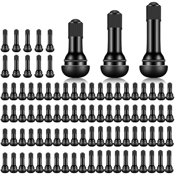 Válvulas de neumáticos Tottist TR412 TR413 TR414, caucho negro, 100 unidades