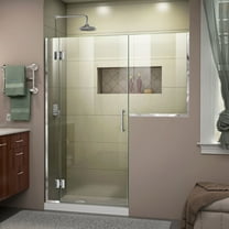 DreamLine Unidoor-X 57-57 1/2 in. W x 72 in. H Frameless Hinged Shower Door in Chrome
