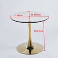 thumbnail image 5 of 31.5"GOLDEN AND WHITE Tulip Table Mid-century Dining Table for 2-4 people With Round Mdf Table Top, Pedestal Dining Table, End Table Leisure Coffee Table,ceramic top, 5 of 7