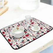 JANSION Household Microfiber Dish Drying Mat Kitchen Sink Drainer Tea Towel Pad