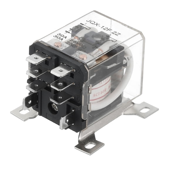 AC110V 30A Electromagnetic Relay, High Power Relay DPDT 2NO 2NC 8 Terminals Din Rail Mounting