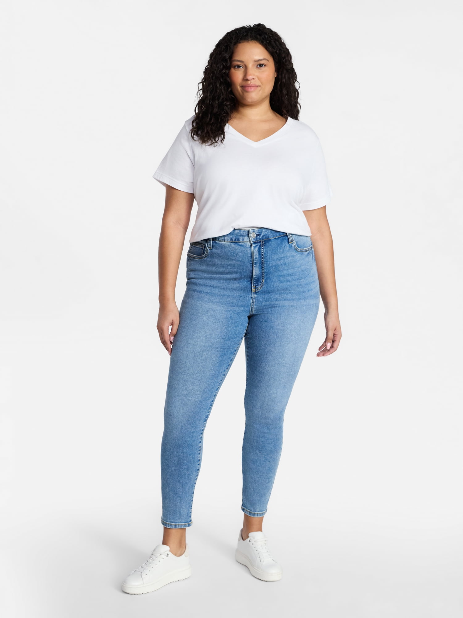 Terra & Sky Women's Plus High Rise Skinny Jeans, Sizes 16W-28W