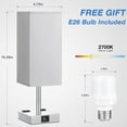 thumbnail image 2 of Bedside Table Lamp Touch Control, Nightstand Lamps with USB C+A Charging Ports Dual AC Outlets, for Bedroom Living Room Office Reading(LED Dimmable Bulb Included) (Black), 2 of 7