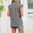 thumbnail image 4 of Njagoc3 Women Plaid Sleeveless Shirt Casual Button Down Collared Top, 4 of 6