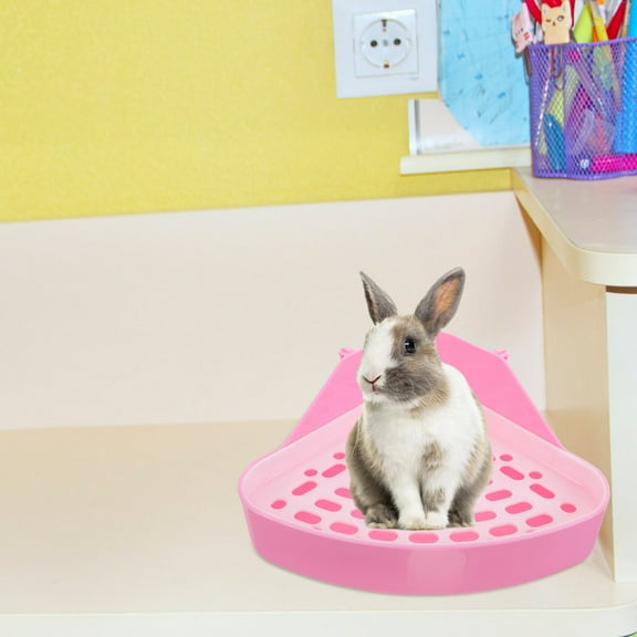 WHAMVOX Bedding Rabbits Pet Toilet Pet Litter Box 25X19X10CM Pink