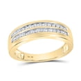thumbnail image 4 of 10kt Yellow Gold His & Hers Round Diamond Square Cluster Matching Bridal Wedding Ring Band Set 1/2 Cttw, 4 of 4