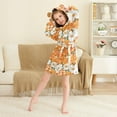 thumbnail image 3 of FORMRS Niños Bathrobe Unisex Hooded Robe Soft Plush Pajamas Sleepwear, Size 4-6T, Sunny Floral, 3 of 7