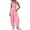Pink, variant on Womens Casual Jumpsuits Summer Halter Straps Sleeveless Overalls Ruched Barrel Wide Leg Side-Cinch Long Pant Rompers Spring Summer & Autumn Trendy Vacation Womens Suits Black L