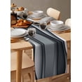 thumbnail image 6 of Ldtrchee Black Gray Ombre Table Runner 60 Inches, Modern Abstract Moire Art Geometric Bed Runner Dresser Scarves Tabletop for Indoor Outdoor Parties/Ceremony/Banquet, 13" x 60", 6 of 8