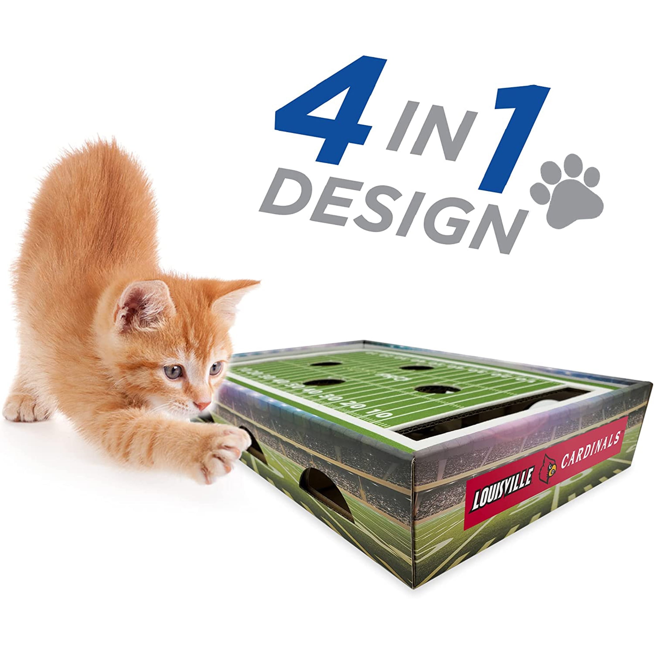 Pets First NCAA Cat Scratcher Box Football Field Designed Cat Scratcher & Lounge