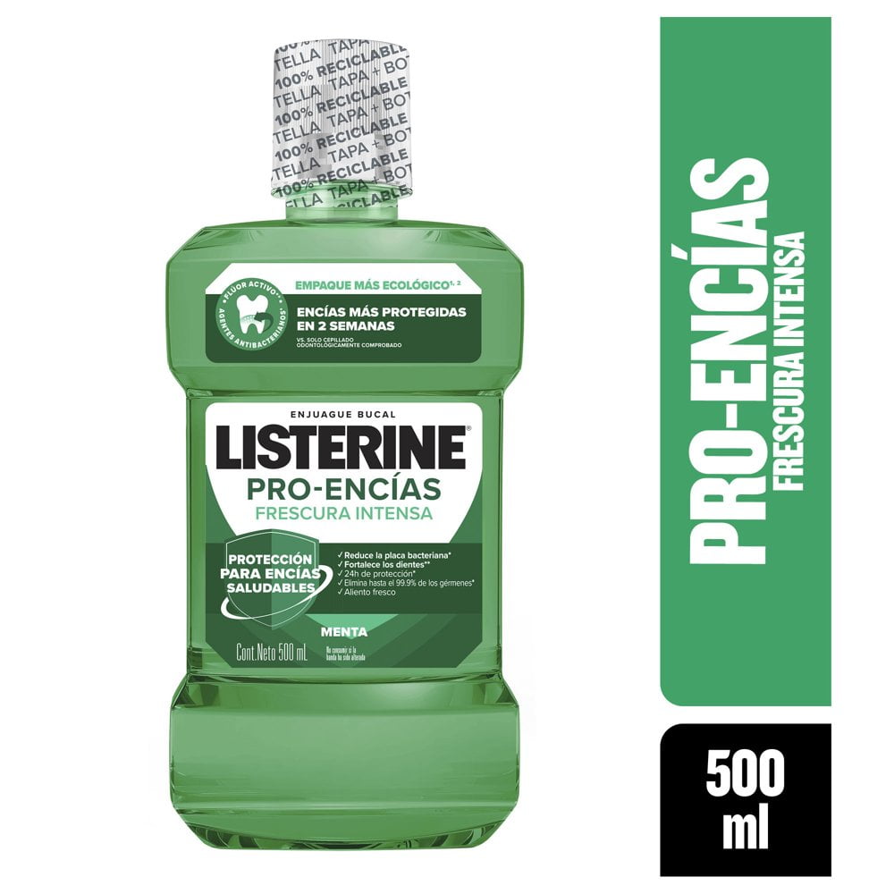 Enjuague bucal Listerine Pro-Encías menta 500 ml | Bodega Aurrera en línea