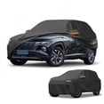 thumbnail image 1 of Funda para auto impermeable para todo clima, protección exterior completa contra el sol y la lluvia, con tiras reflectantes, negra para Hyundai Tucson, 1 of 5