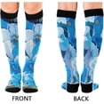 thumbnail image 2 of Coolnut Blue Flowers Compression Socks Women Men Knee High Stockings 1Pair for Sports, Running, Travel38 Gift, 2 of 7