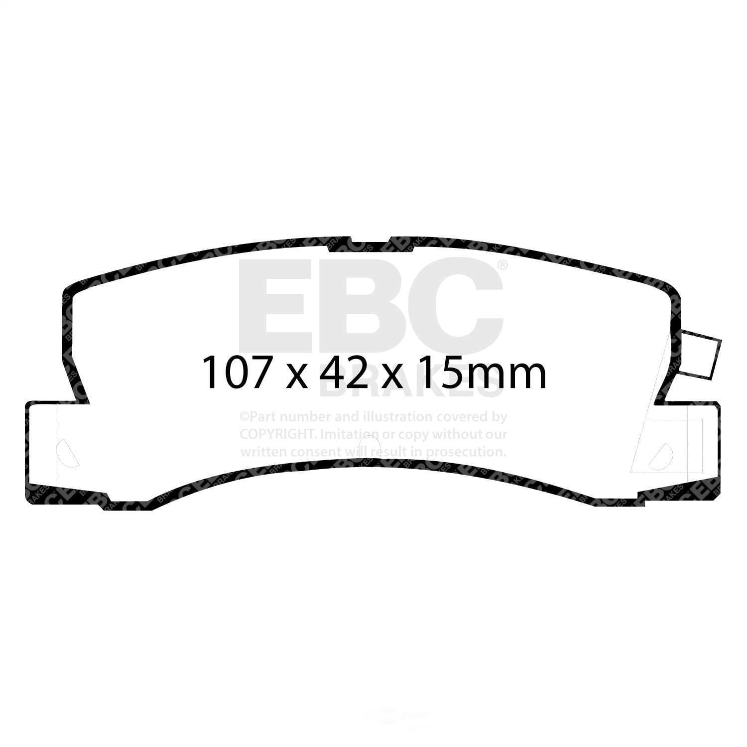 EBC Brakes Yellowstuff 4000 Series Street and Track Brake Pad Set Fits select: 1992-2001 TOYOTA CAMRY, 1999-2003 LEXUS RX
