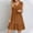Brown, variant on Danhjin Summer Dresses for Women Casual Sleeve Less V Neck Pleated Mini Sundress Loose Summer Fashion Elegant Solid Color Ruffle He M Skirt Vacation Dresses