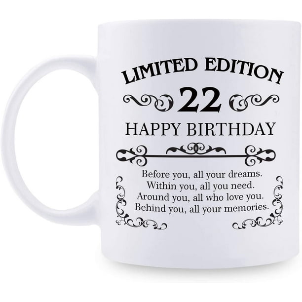 22nd Birthday Gifts for Women Men 11 oz Coffee Mug 22 Year Old Present Ideas for Son