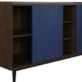 thumbnail image 5 of Manhattan Comfort Duane 59.05 Modern Ribbed Sideboard with Adjustable Shelves in Dark Brown and Navy Blue, 5 of 5