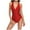 Red, variant on Bzhegqhd Swimsuits for Women Tummy Control,Fashion Women Solid Color V-neck Chest Pad without Steel Support Sexy Backless Strap Bikini Swimsuit
