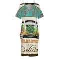 thumbnail image 4 of Vestido holgado con bolsillos y estampado de semillas de verduras vintage, vestido de verano para mujer 2025, 4 of 7