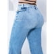thumbnail image 4 of Pantalón cargo mezclilla Mujer con bolsas semi campana azul cielo 13, 4 of 5
