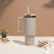 RTIC 30 oz Ceramic Lined Road Trip Tumbler with Handle and Leak-Resistant Straw Lid, Beach
